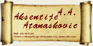 Aksentije Atanasković vizit kartica